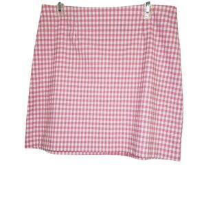 New Look Pink White Checkered Pattern‎ Cotton Pencil Skirt Size 10